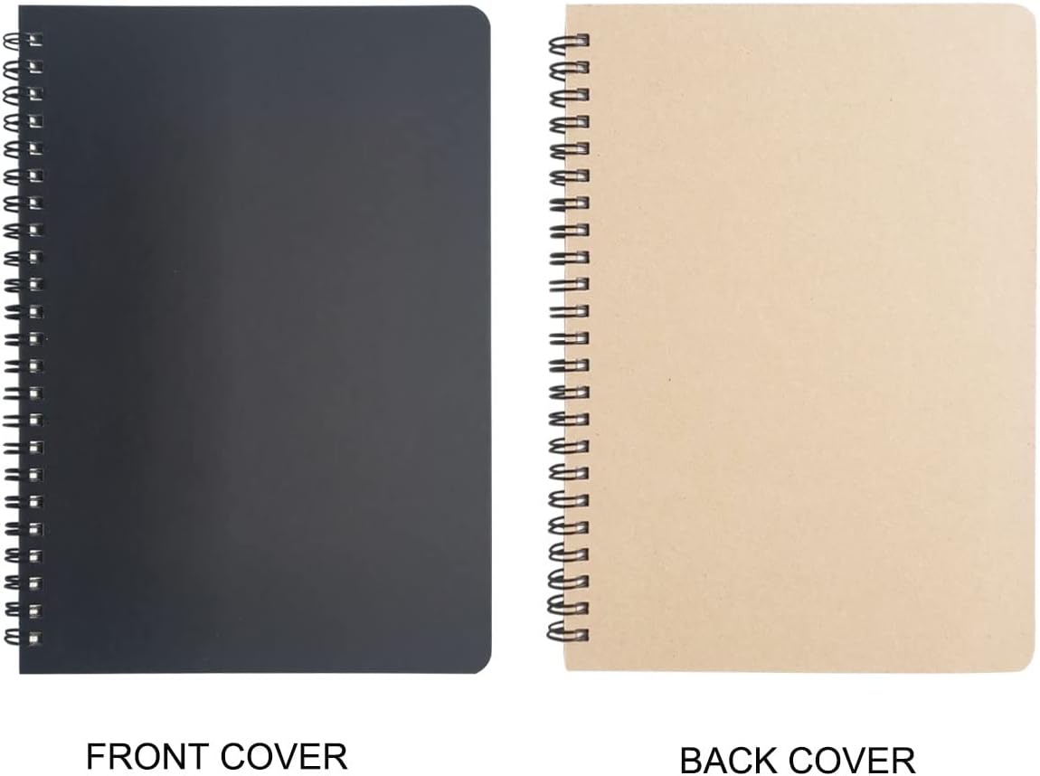 Spiral Notebook, Journal Notebook, 1Pack, Lined Paper Sketchbook, 6” x 8.2”, Black