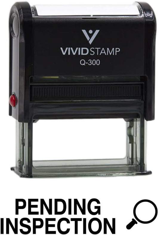 Vivid Stamp Pending Inspection Business Self-Inking Rubber Stamps (Black Ink) - Q-200 (5 Pack)