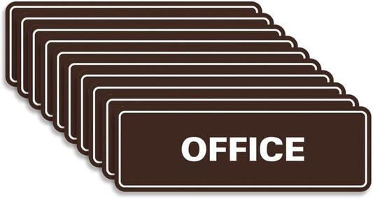 Signs ByLITA Standard Office Sign - Professional Business Signage - Easy to Install (Dark Brown) - Medium 10 Pack
