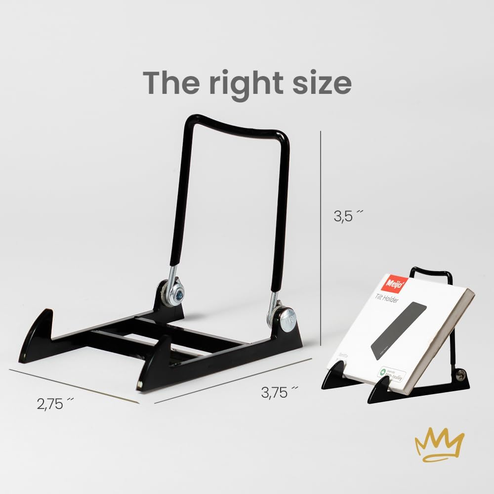 KINGDOM SOLUTIONS MADE IN USA 12-pack Sturdy & Durable Adjustable Black Acrylic Easels to Display Unnoticeably Plates, Art, Pictures & More - Unique on the Market
