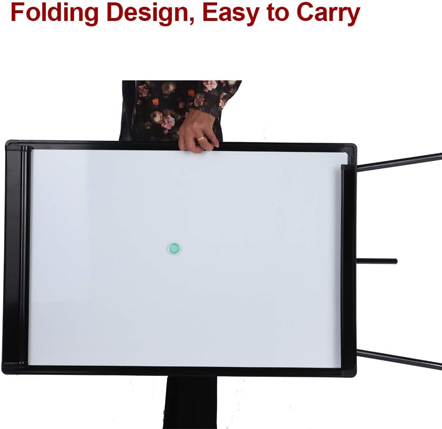 40" x 28" Magnetic Dry Erase Easel Board with Tripod Stand, Height Adjustable Office Presentation Writing Board Easel, Includes 25 Sheets Flip Chart Paper Pad, Magnets & Eraser, Black Frame