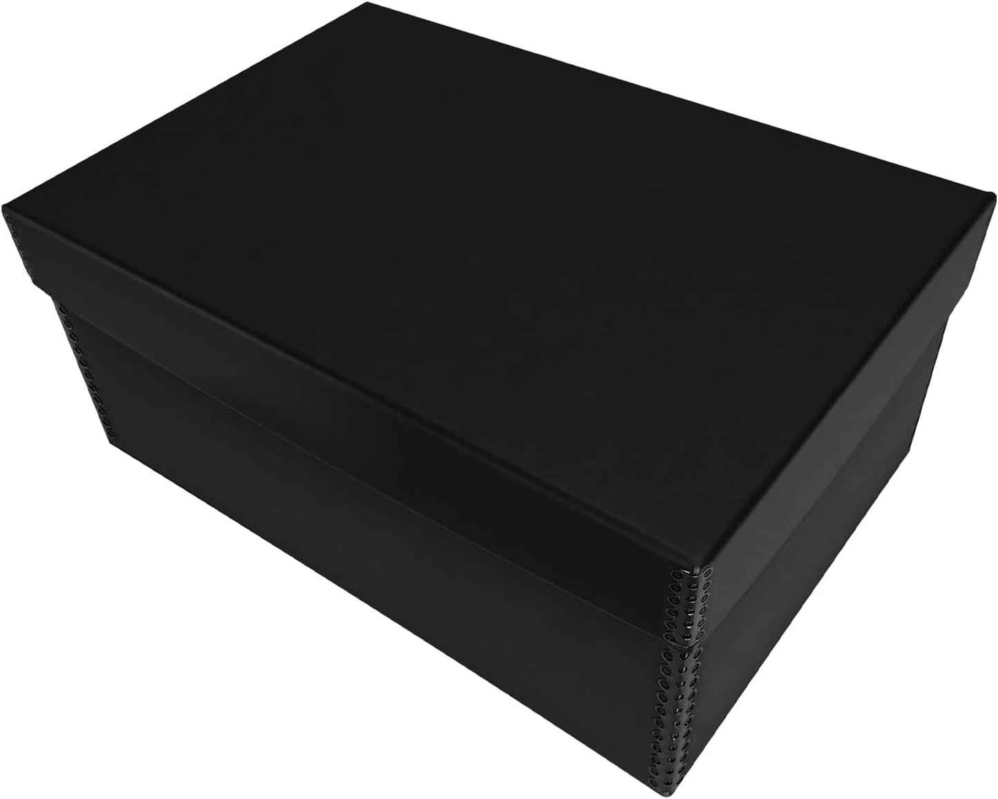 Lineco, Photo Card Box, Museum-Quality Archival Storage, Acid-Free with Removable Lid, Bulk Storage for Negatives, Prints, Films, Photos, Snapshot, 5x8x12 Inches, Black, 2 Pack