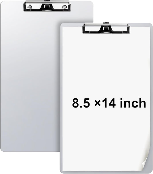Tenceur 2 Pcs Aluminum Legal Size Clipboard 8.5x14 Inch Metal Clipboard with Metal Clip Heavy Duty High Capacity Durable Suitable for Legal Lawyers and Business School Office Supply