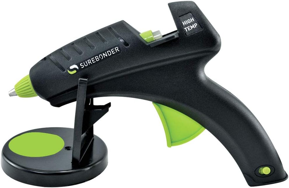 Surebonder Universal Glue Gun Stand with Silicon Anti-Drip Non-Stick Pad, Works with Almost Any Glue Gun, Black
