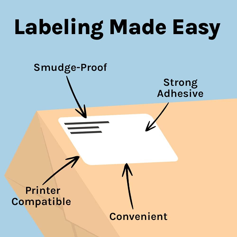 Premium Label Supply White Sticker Shipping Labels – 4" x 5" – Laser/Inkjet Compatible – (4 per Sheet), 2000 Sheets - 8,000 Total Adhesive Labels