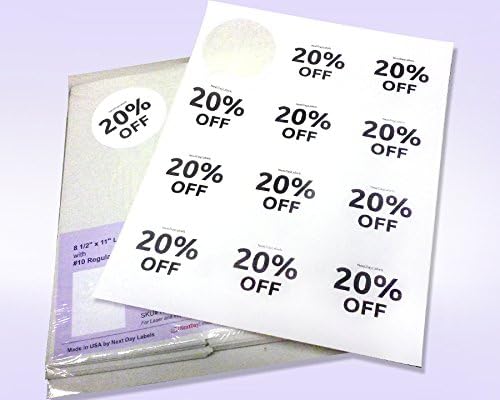 NextDayLabels 2.5 Inch Round Stickers for Printer - Matte White Blank Laser/Inkjet Printable Circles - 1000 Sheets, 12 Per Sheet, 12000 Labels