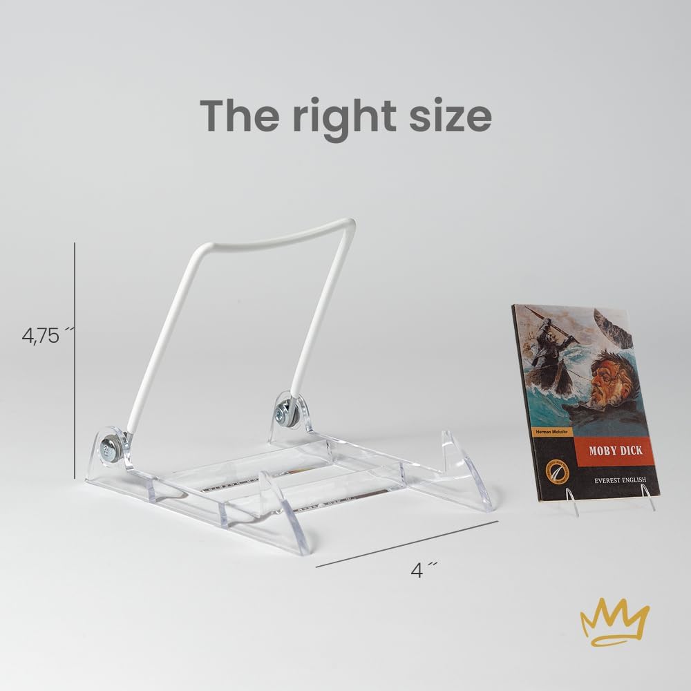 KINGDOM SOLUTIONS MADE IN USA 6-pack Sturdy & Durable Adjustable Acrylic Easels to Display Unnoticeably Plates, Art, Pictures & More - Unique on the Market