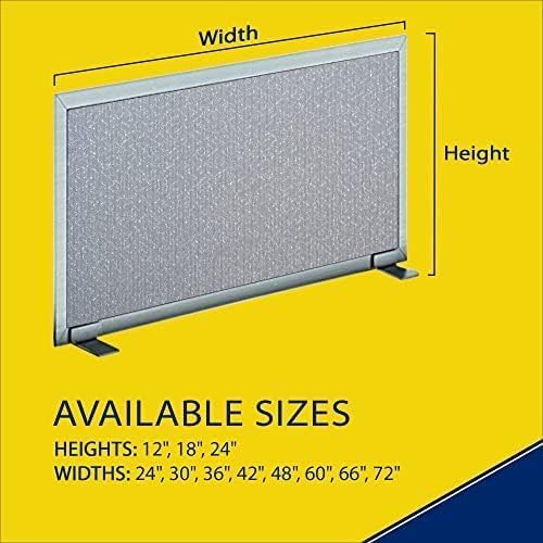 OBEX Acoustical Free Standing Privacy Screen, Cubicle Accessories Desk Privacy Panel, Desk Dividers for Office, Office Furniture Partitions Portable Sound Proof Dividers, 24" x 48", Overcast