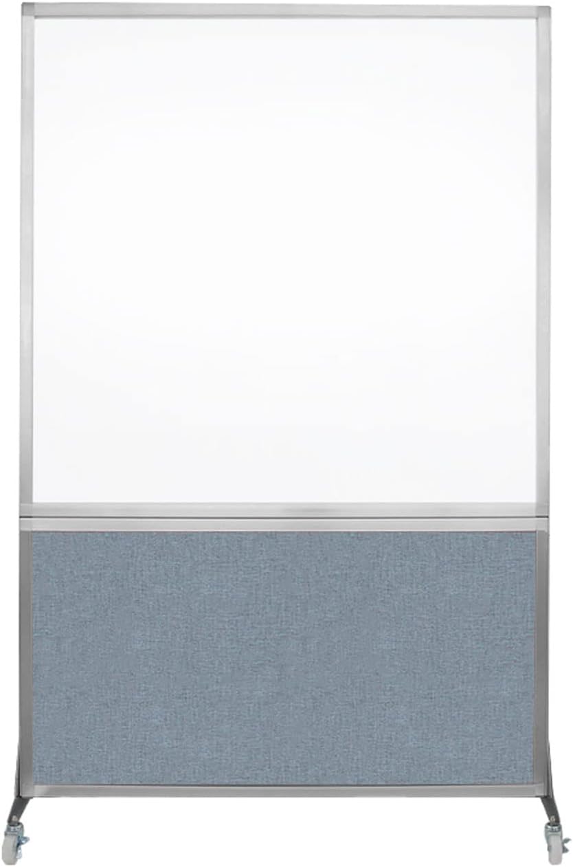 DivideWrite Mobile Whiteboard | Double Sided Dry Erase Board | Portable Office Cubicle Partition | Display for Classrooms, Conference Rooms, Meeting Areas and More | Powder Blue 4' Wide X 6' Tall