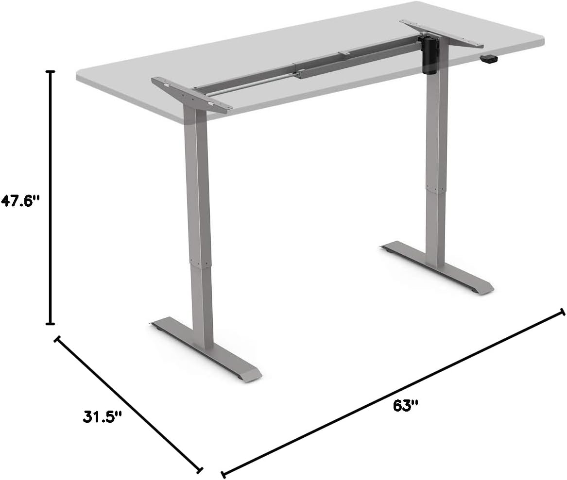 FLEXISPOT Height Adjustable Standing Desk Frame, Electric Sit Stand Desk Base for Home and Office (Gray Frame Only)
