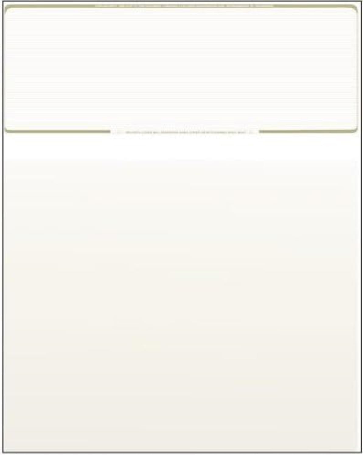 Compuchecks Check on Top Blank Check Paper - 1000 Pack, Quick-Books & Laser Printer Compatible - Security Business Checks with Voucher - 8.5" x 11" Gold Pinstripe