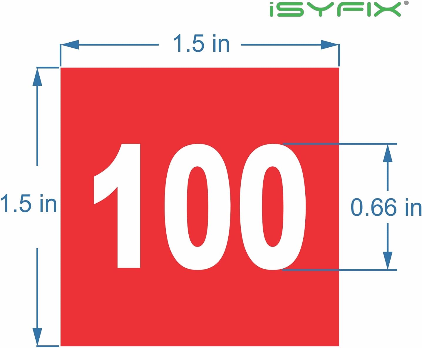 iSYFIX Red Consecutive Number Stickers – 1 to 100, 1.5-inch, 1 Set – Vinyl Self Adhesive Premium Decal, Ideal for Inventory, Storage, Organizing, Boxes, Bins, Toolbox, Lockers & More, Indoor/Outdoor
