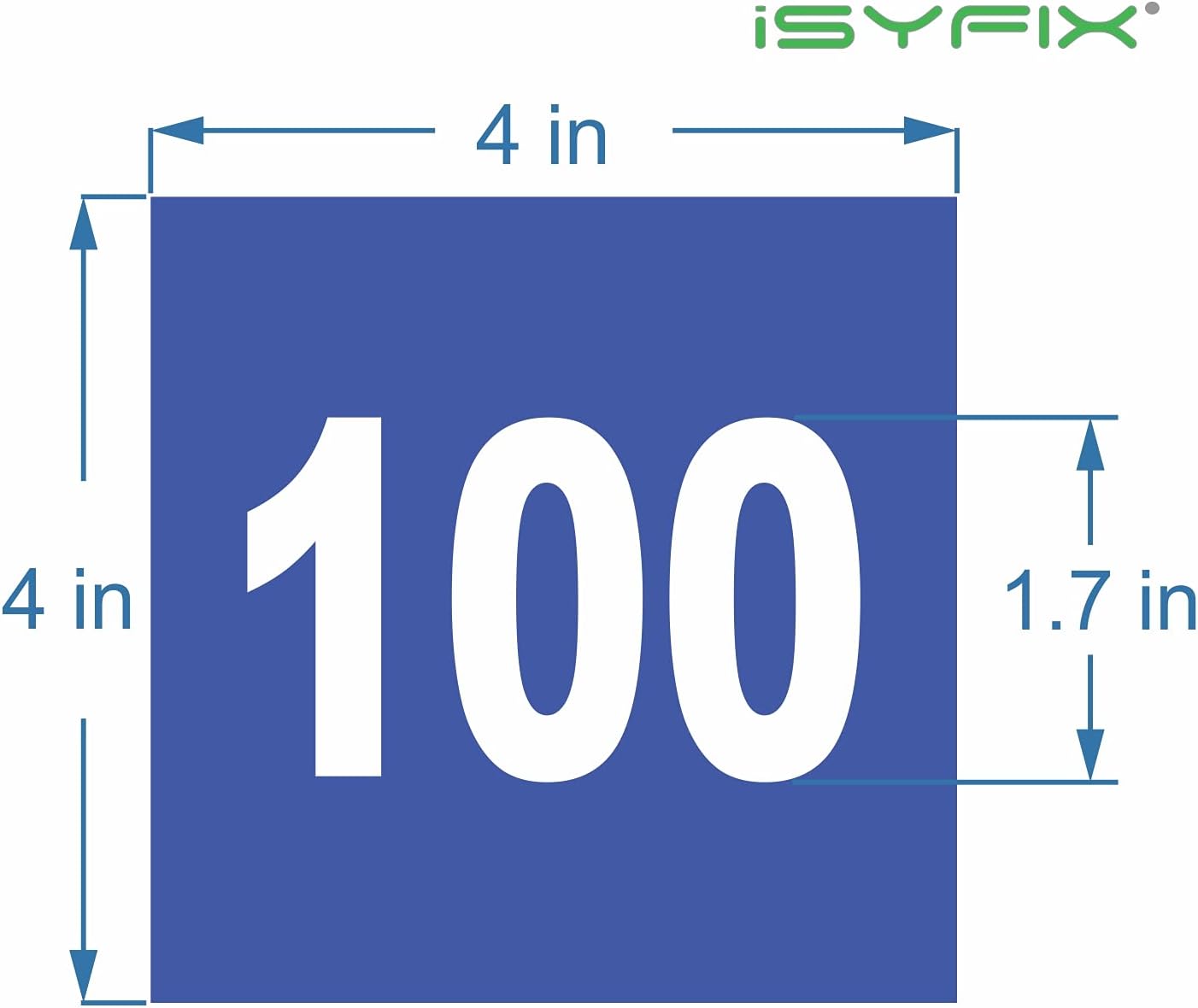 iSYFIX Blue Consecutive Number Stickers – 1 to 100, 4-inch, 1 Set – Vinyl Self Adhesive Premium Decal, Ideal for Inventory, Storage, Organizing, Boxes, Bins, Toolbox, Lockers & More, Indoor/Outdoor