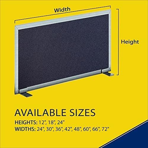 OBEX Acoustical Free Standing Privacy Screen, Cubicle Accessories Desk Privacy Panel, Desk Dividers for Office, Office Furniture Partitions Portable Sound Proof Dividers, 24" x 60", Slate