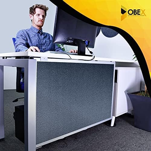 OBEX Acoustic Table Mounted Modesty Desk Privacy & Sound Absorbing Panel for Office Cubicles, 18" x 66", Graphite
