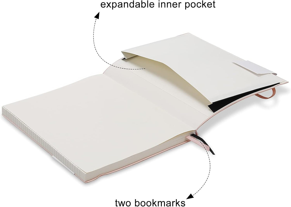 B5 College Ruled Notebooks - 2 Pack B5 Large Journal Notebooks with 376 Numbered Pages,100gsm Thick Lined Paper,Soft PU Leather Cover,7.6 X 10 inch(BLUE)
