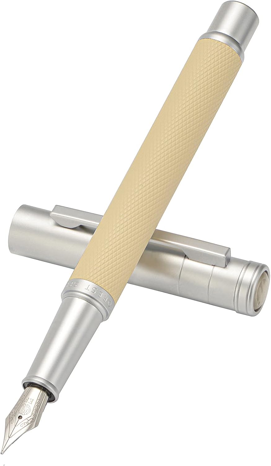 Silver Birch Forest Aluminum Fountain Pen Fine Nib with Converter and Metal Gift Box Set By Asvine