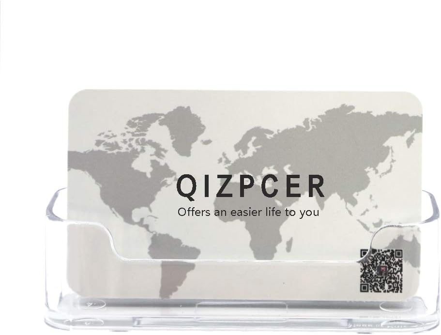 4 Pack Clear Plastic Business Card Holder,Acrylic Business Card Display for Desk Business Card Stand