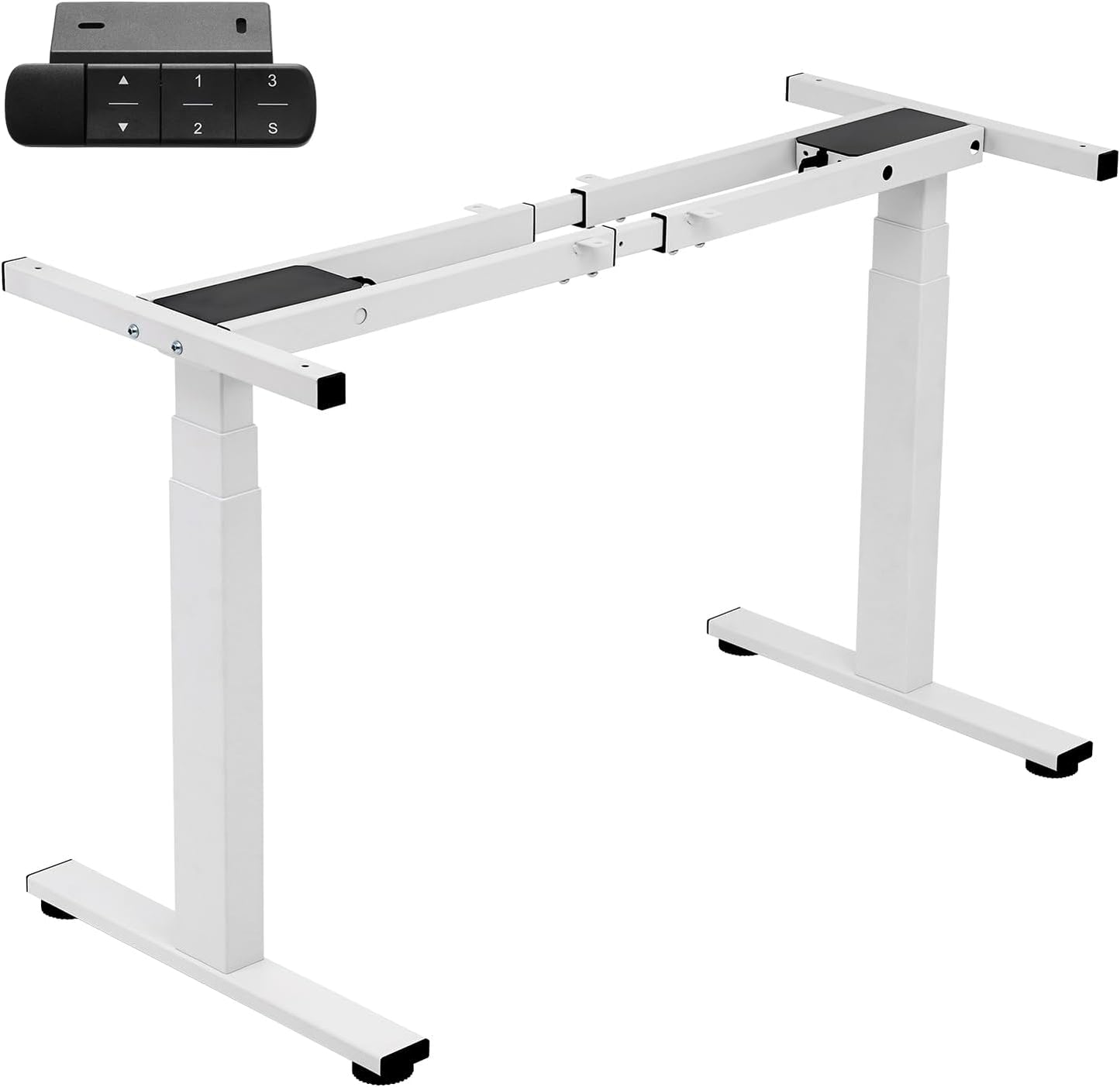 TOPSKY Dual Motor 3 Stage Electric Adjustable Standing Desk Frame for up to 80”x31.5” Table Tops Heavy Duty 300lb Load Capacity for Home Office (White Frame Only)