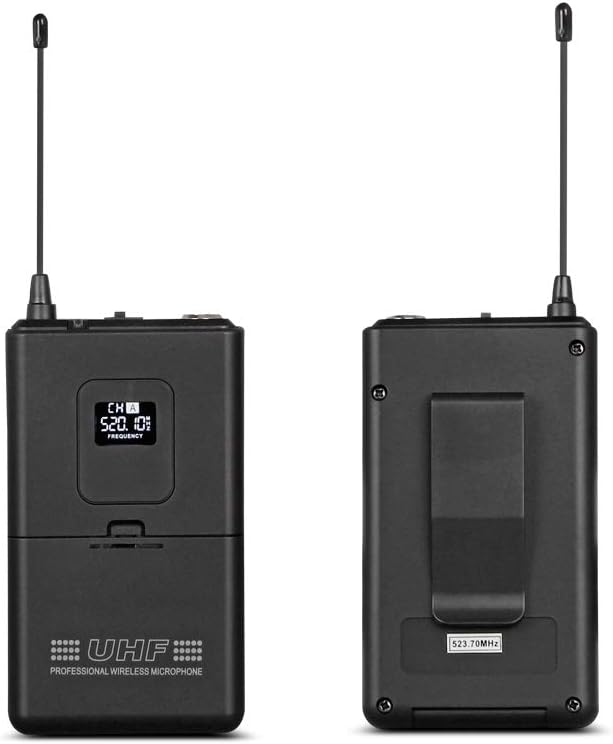 WENWEN Wireless Microphone System UHF 4 Channel 2 Handheld Mic 2 Headset 2 Lavalier Bodypack 2 Lapel Mic Pro Karaoke System Speaking Conference Wedding Party
