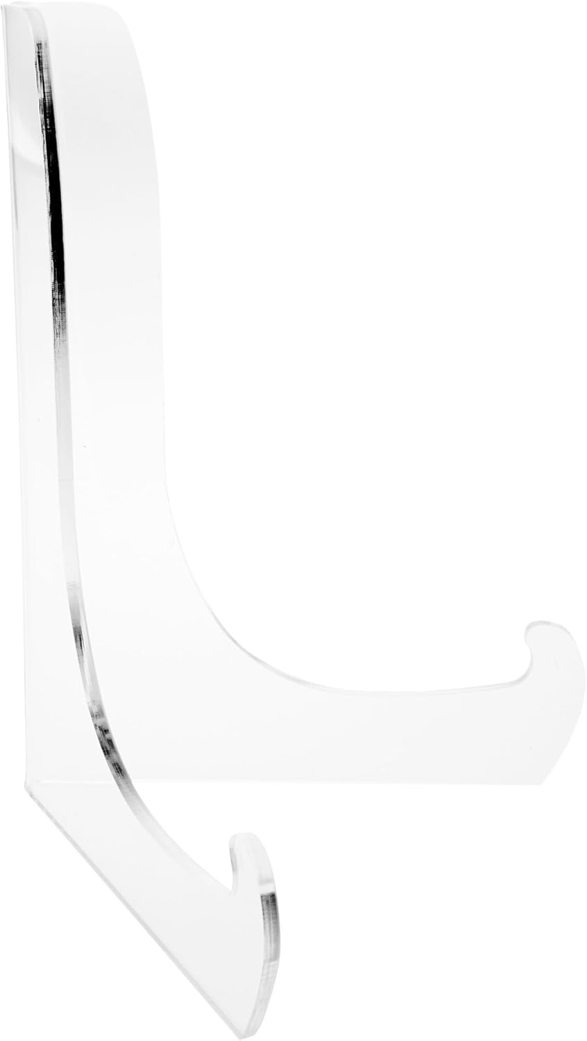 Plymor Clear Acrylic 60-Degree Angle Easel With Shallow Support Ledges, 9" H x 7" W x 5.75" D (3 Pack)