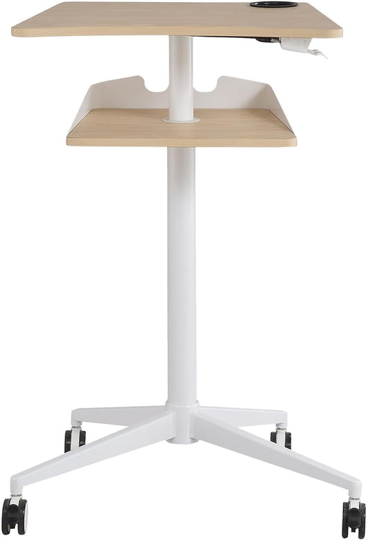 Safco 1944NA VUM Pneumatic Height-Adjustable Stand-Up Mobile Laptop Computer Workstation, Mobile Computer Cart, 22.875" D x 30.75" W x 48.25" H