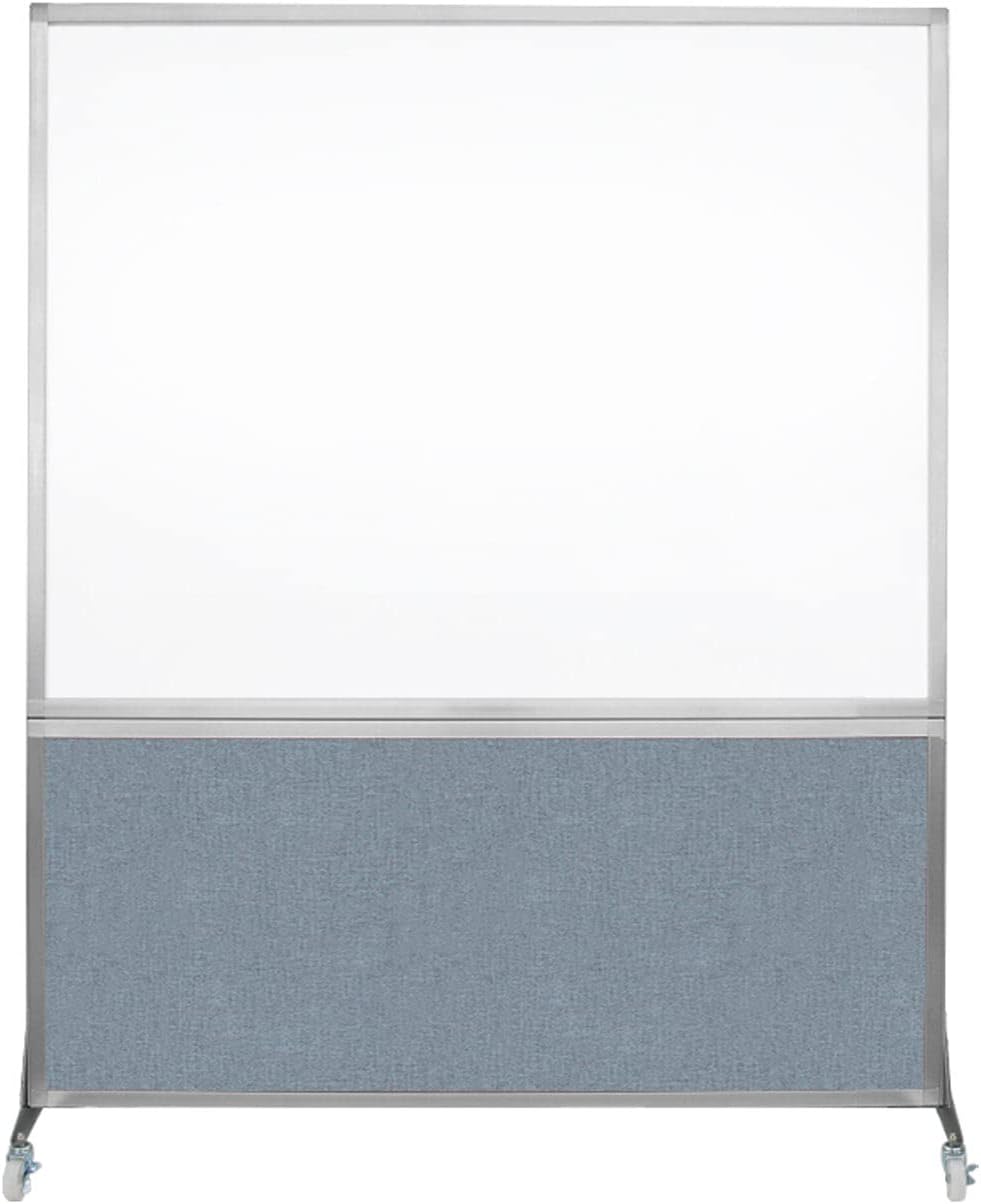 DivideWrite Mobile Whiteboard | Double Sided Dry Erase Board | Portable Office Cubicle Partition | Display for Classrooms, Conference Rooms, Meeting Areas and More | Powder Blue 5' Wide X 6' Tall