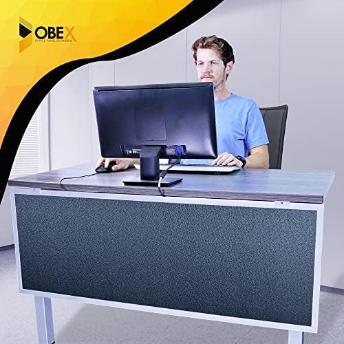 OBEX Acoustic Table Mounted Modesty Desk Privacy & Sound Absorbing Panel for Office Cubicles, 18" x 66", Graphite