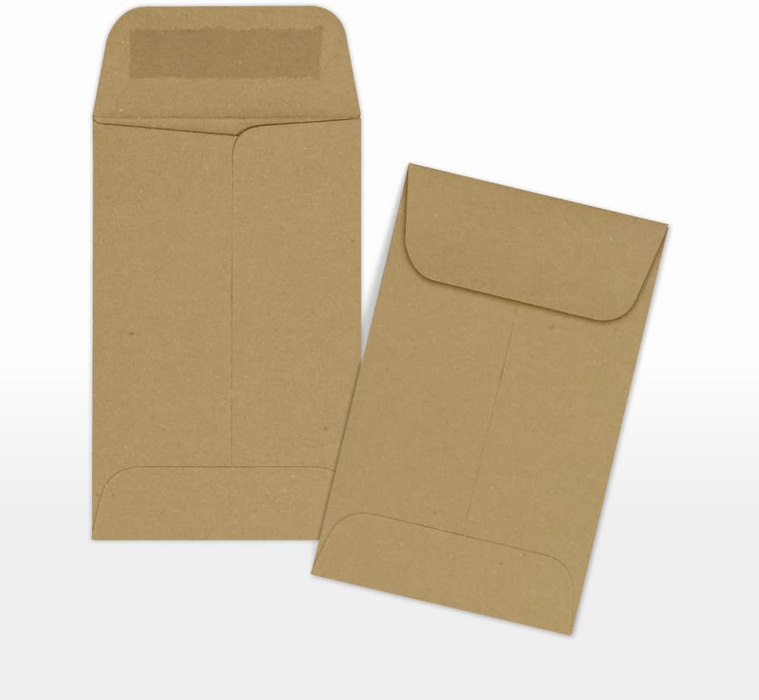LUXPaper #1 Coin Envelopes | 2 1/4" x 3 1/2" | Grocery Bag Brown | 70lb. Text | 1,000 Qty