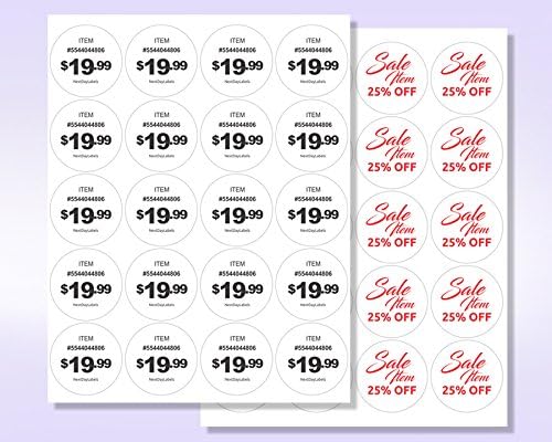 NextDayLabels - 2 Inch Round Stickers - Matte White Blank Laser/Inkjet Labels - Circle Stickers (250 Sheets, 5000 Labels)
