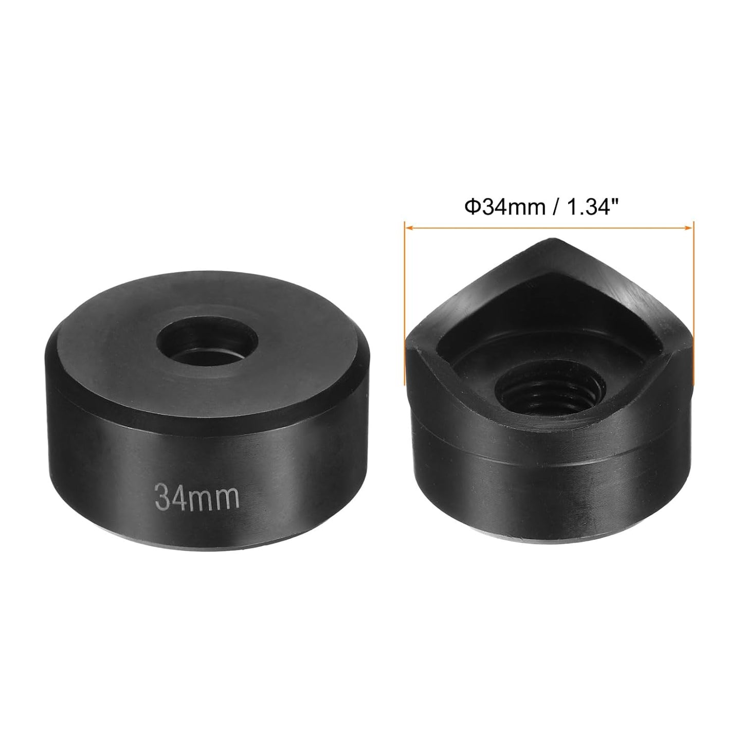 HARFINGTON Sheet Metal Punch Hole Punch 34mm Bearing Steel Precise Cutting Manual Knockout Punch Kit for Metal Steel Plate Sink Stainless Steel, Black