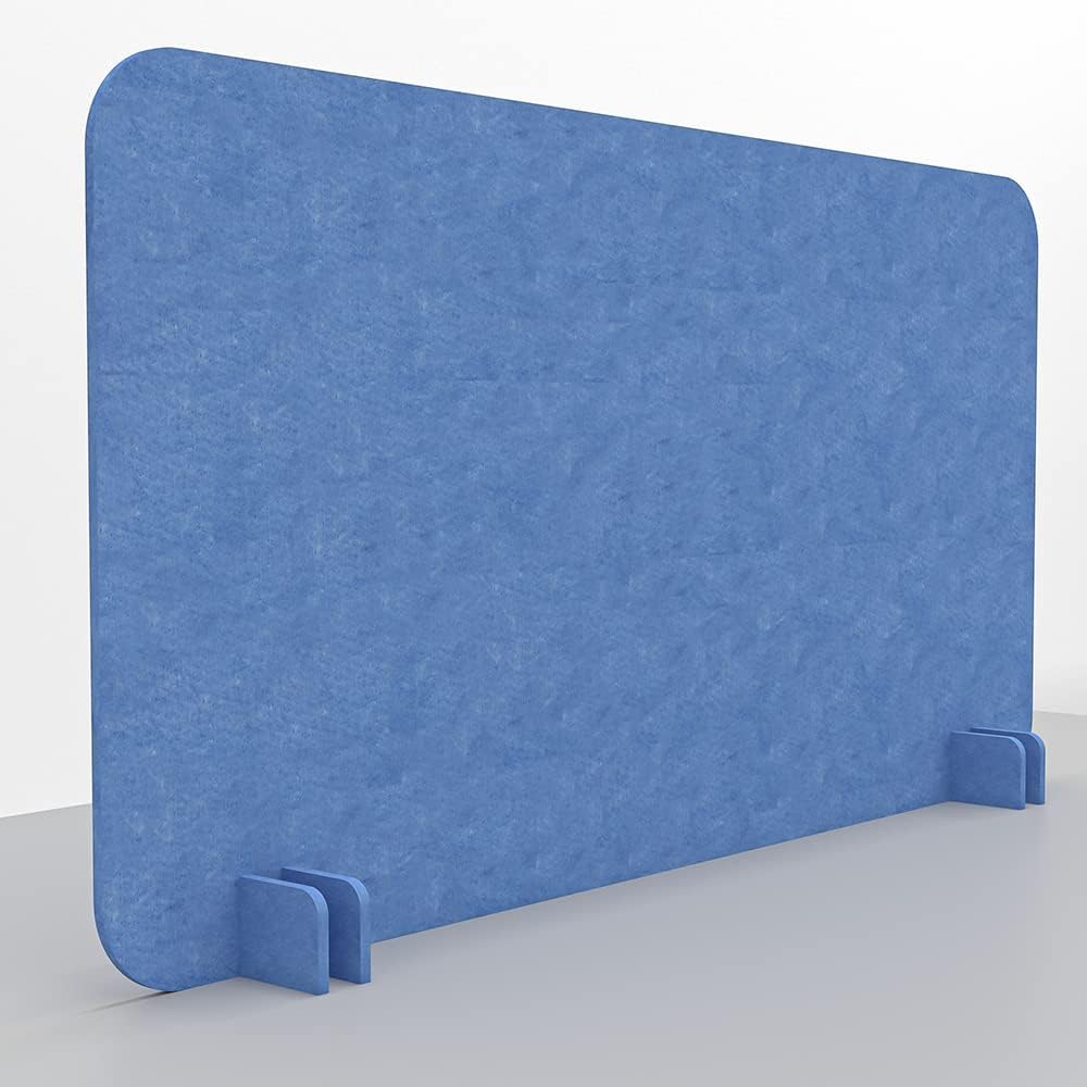Freestanding Acoustic Desk Divider with Mount | Eco-Friendly Privacy Screen Panel | Noise Reducing Desk Partition | Tackboard Option & Easy to Install | Made from Recycled Plastic | Orange Yellow -