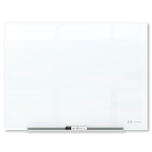 Quartet Glass Whiteboard, Magnetic Dry Erase Board, Wall Mounted Whiteboard for Office, School and Home, 48" W x 36" H, White (Q25F01IMW)