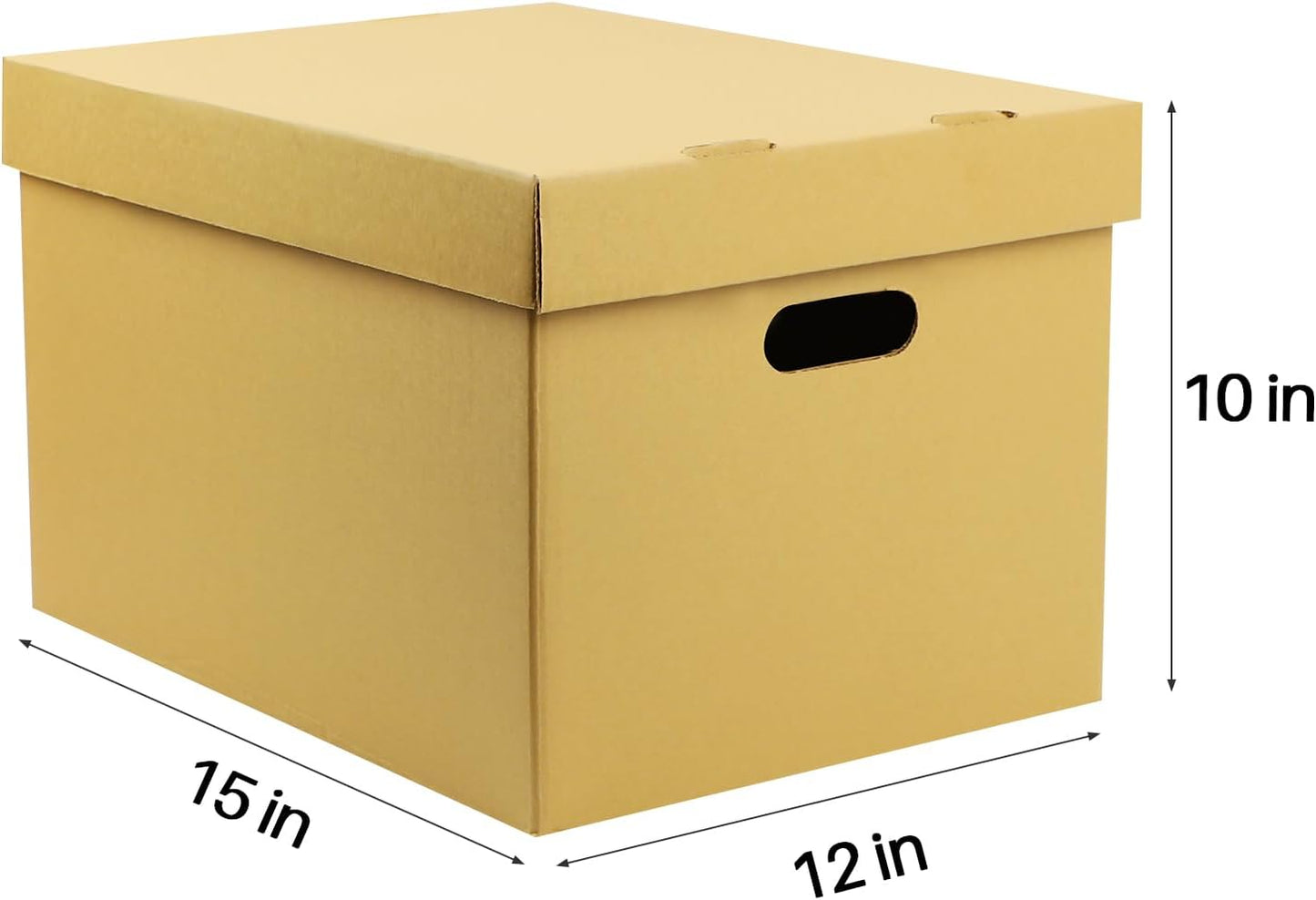 Lineco, Archival Storage Cartons, Ready-To-Assemble, for Documents or Photos, Acid-Free, Buffered Corrugated Board, 12 x 15 10 in, Tan, Pack of 5