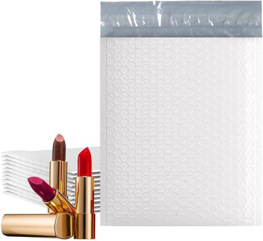 White Poly Bubble Mailers 6.5 x 9 Inch. Pack of 2000 Padded Envelopes Waterproof. Self Seal Padded Mailers with Durable Seams. Lightweight Padded Shipping Envelopes for Mailing Fragile Things