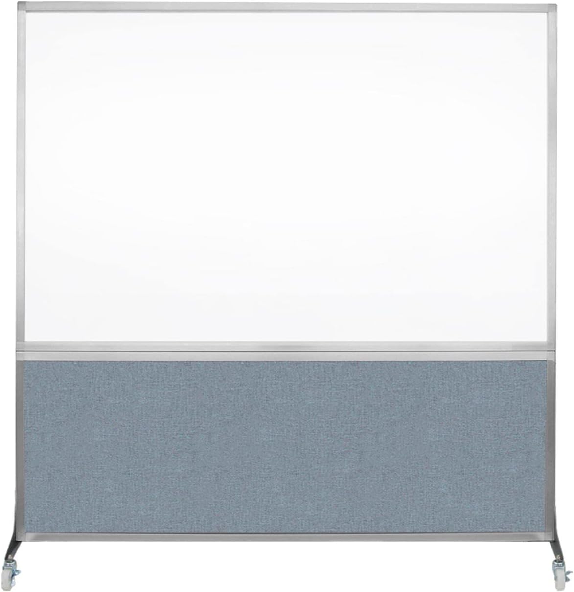 DivideWrite Mobile Whiteboard | Double Sided Dry Erase Board | Portable Office Cubicle Partition | Display for Classrooms, Conference Rooms, Meeting Areas and More | Powder Blue 6' Wide X 6' Tall