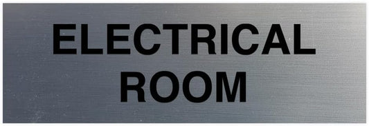 All Quality Basic Electrical Room Sign | Durable Construction | Building Safety - Silver - Medium (5 Pack)