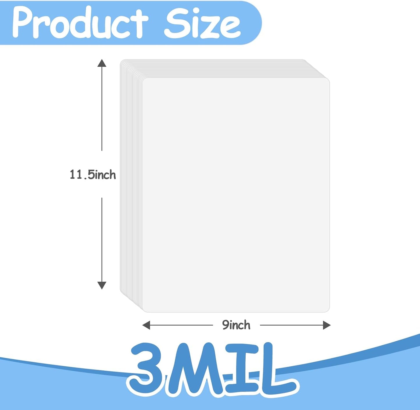 [3mil 200 Pack] InpourPack Laminating Pouches, 3 Mil Clear Thermal Laminating Pouches 9 x 11.5 Inch Laminating Sheets for Laminator, Holds 8.5 x 11 Inch Sheets