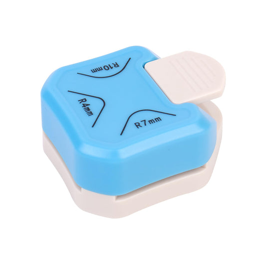Paper Corner Rounder Punch, 3 in 1 Corner Cutter Rounder for Cardstock (R4mm+R7mm+R10mm), Edge Cutter Craft Card Making and Scrapbooking and Journaling Supplies for Classroom Home(Blue)