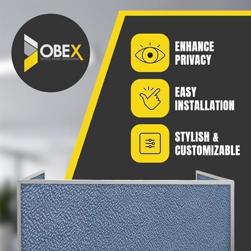 OBEX Acoustic Mounted Screen Privacy Panel Table Top Separator, Sound Blocking Desk Divider (Twilight, 18" X 30")