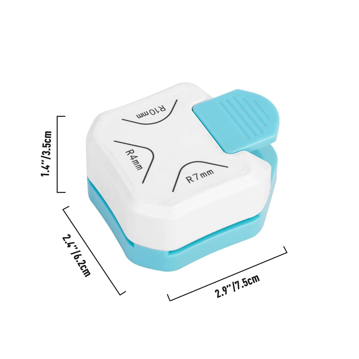 Paper Corner Rounder Punch, 3 in 1 Corner Cutter Rounder for Cardstock (R4mm+R7mm+R10mm), Edge Cutter Craft Card Making and Scrapbooking and Journaling Supplies for Classroom Home(White)