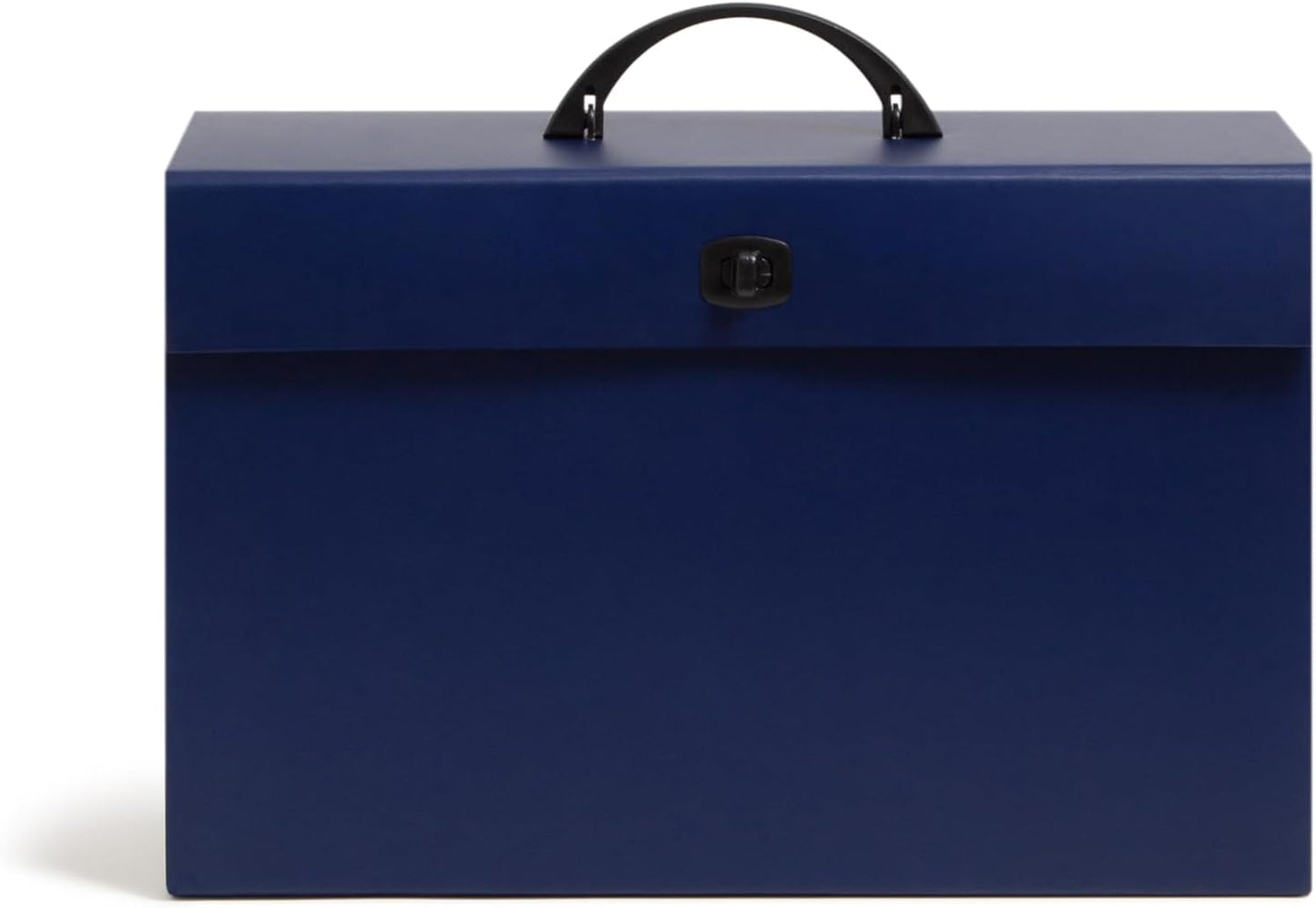 Smead Portable Expanding File Box, 19 Pockets, Blank Tabs, Printed Labels, Latch Closure, Legal Size, Blue (70806) (Pack of 4)