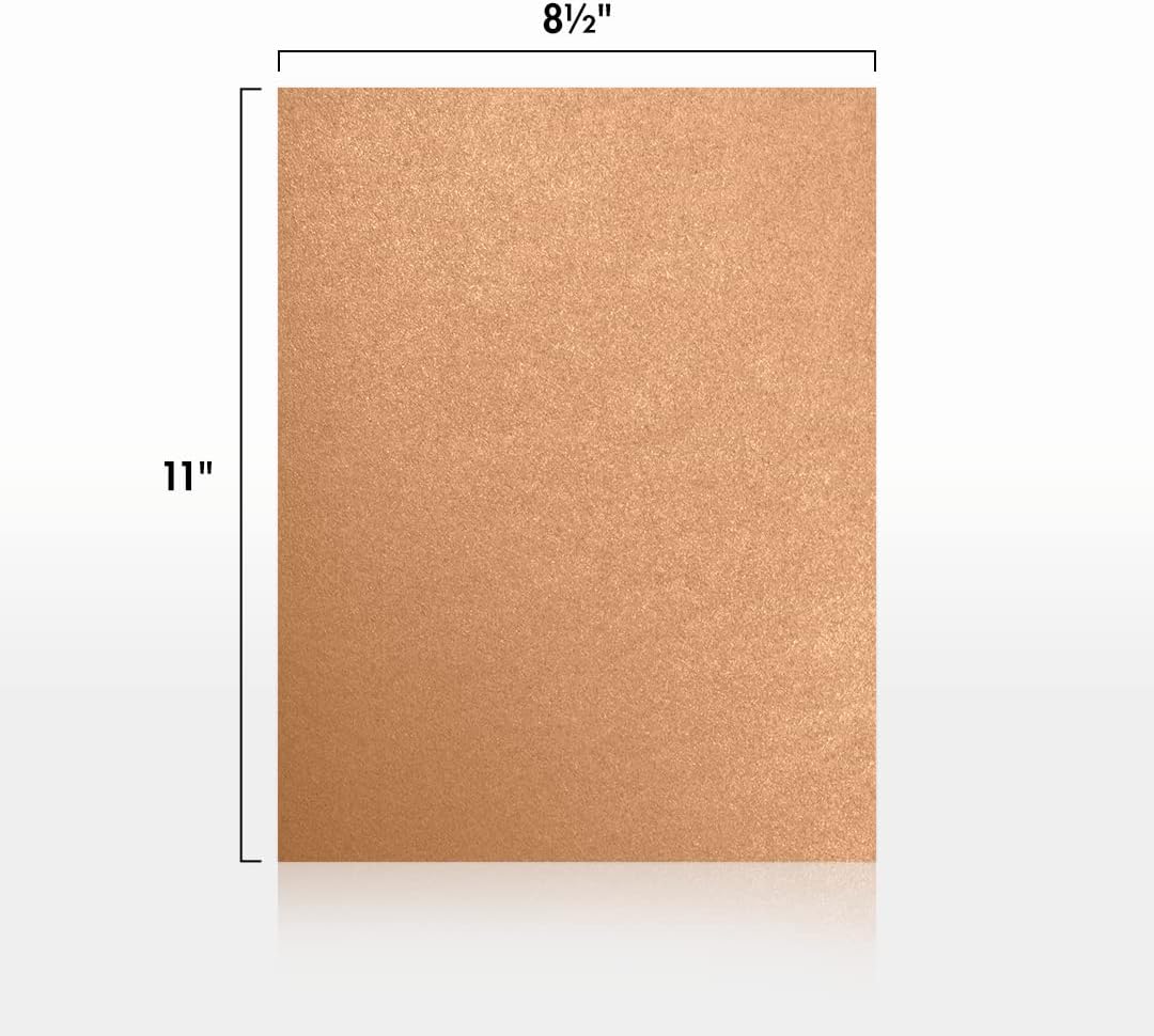 LUXPaper 8.5" x 11" Paper | Letter Size | Copper Metallic | 80lb. Text | 50 Qty