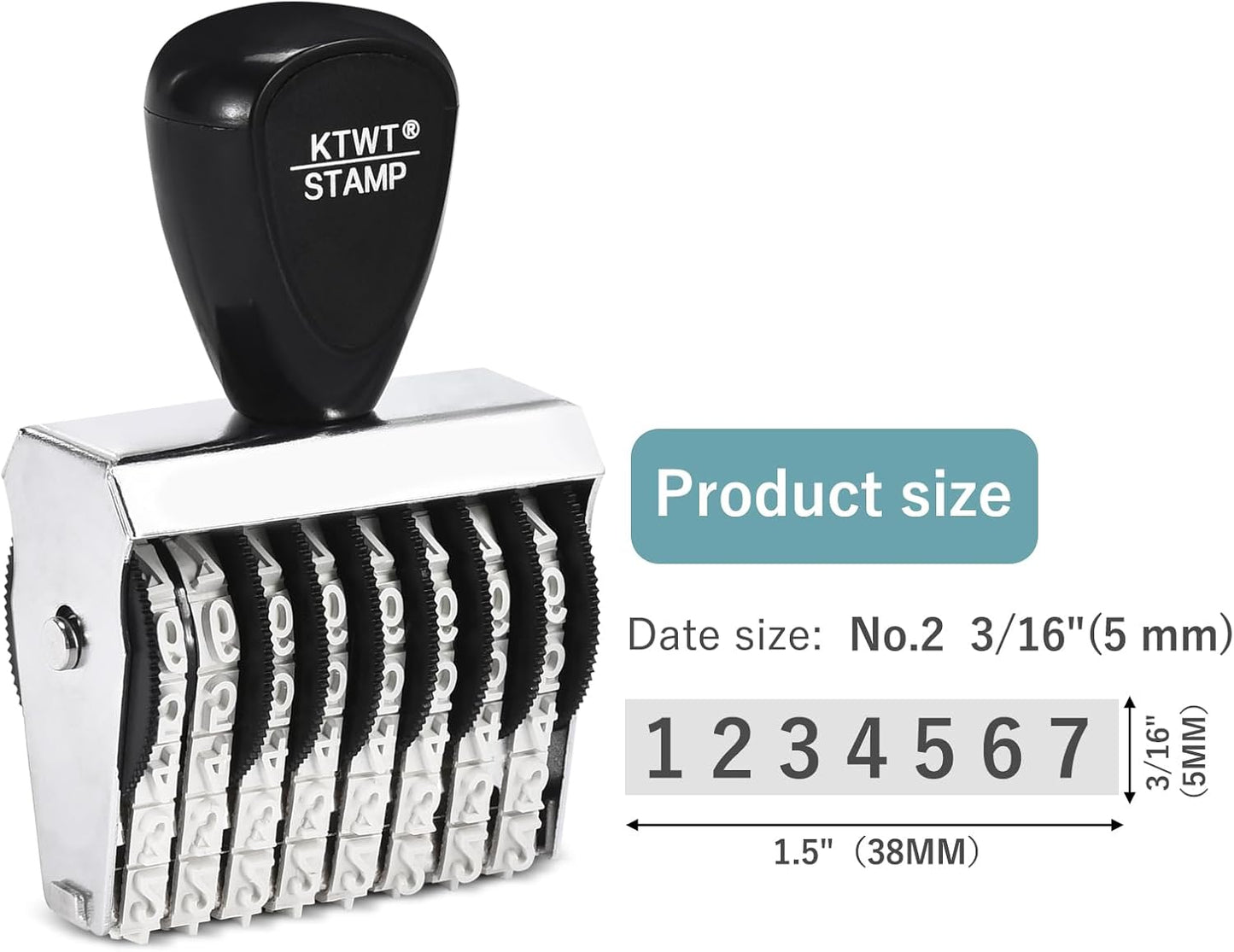 8 Digits Rubber Number Stamp, Date Stamp, Office Stamp, Rotating Stamp, Office Business Stamps