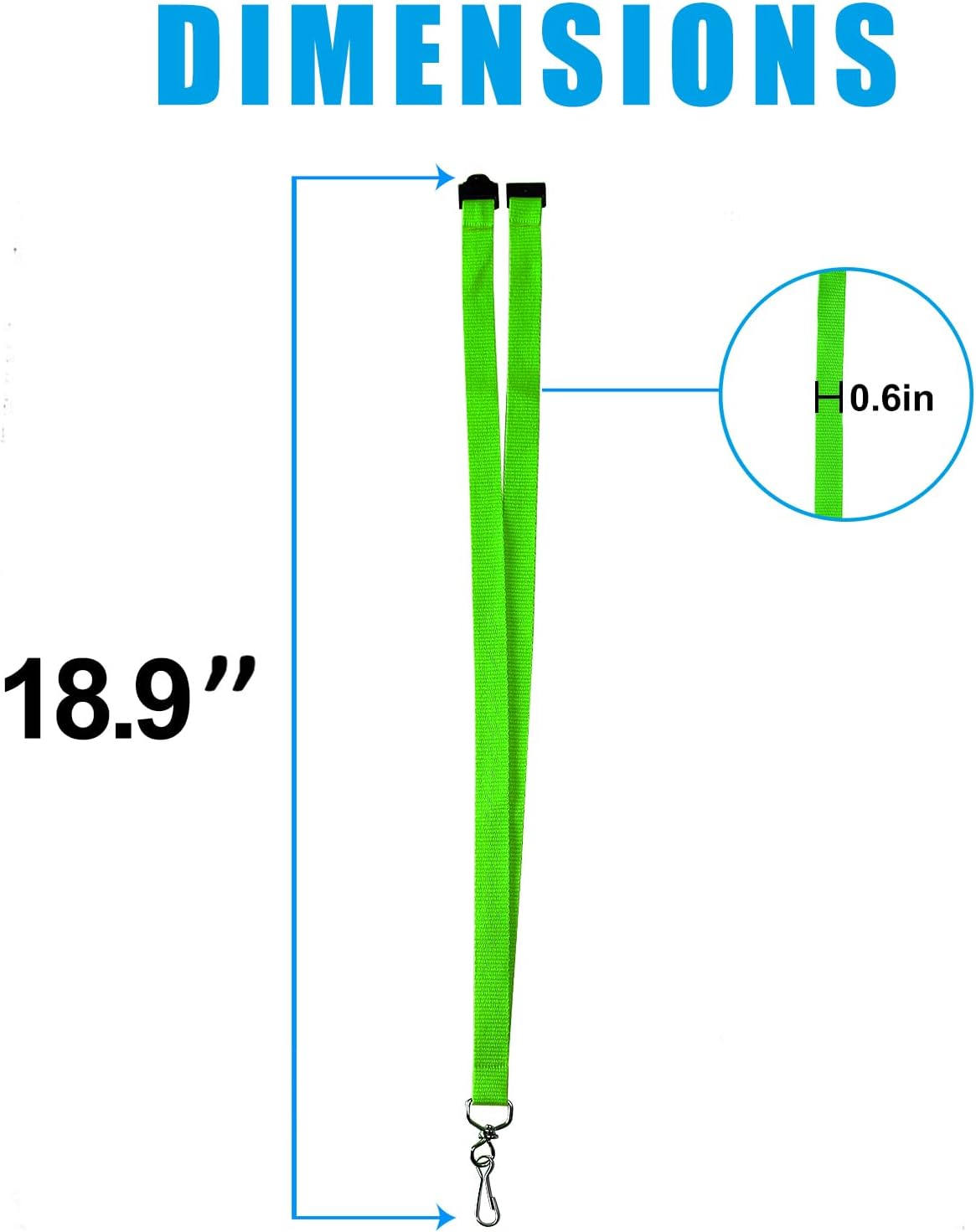 66 Pcs Breakaway Lanyards with Swivel J Hook Premium Bulk Flat Safety Lanyards for ID Badges, Schools, Students, Coaches, Festivals, Volunteers and Team Activities (Fluorescent Green)