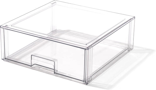 BINO | Stackable Storage Drawers, X-Large - Clear | THE CRATE COLLECTION | Storage Bins With Drawers | Bathroom Organizers | Under Sink Organizer | Vanity Cabinet Home Organization