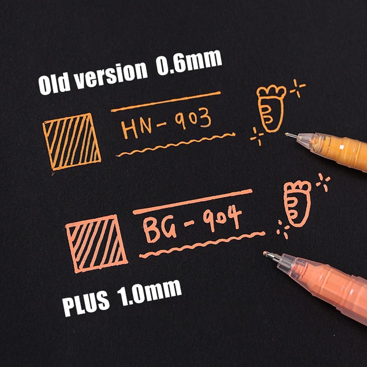 Acrylic Gel Pens for Coloring Books, Quick Dry 6 Pcs 1.0mm Fine Point Gel Marker Pen for Drawing, Journaling Art, School Supplies, Black