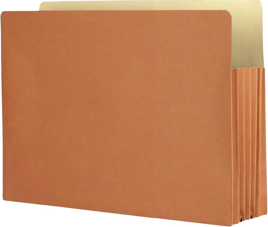 The File King Expanding Accordion File Folder | Letter Size | Box of 10 Redropes | 3.5” Expansion | Store and Organize Papers | Keep Records in One Place | Save Time Searching