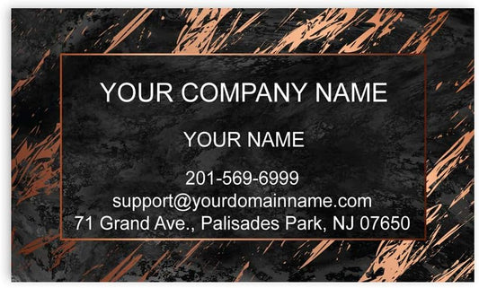 Custom Premium Business Cards, Full color - Marble (350gsm-Thick paper), Made in The USA (Black)