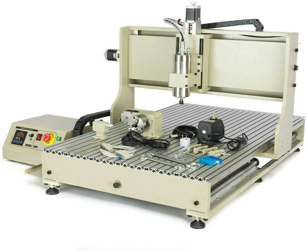 4 Axis Router Engraver USB CNC 6090, 1.5KW Engraver Milling Drilling Machine 3D Spindle Carving Drilling Machine For Wood Working Cutting Mill W/Remote Controller